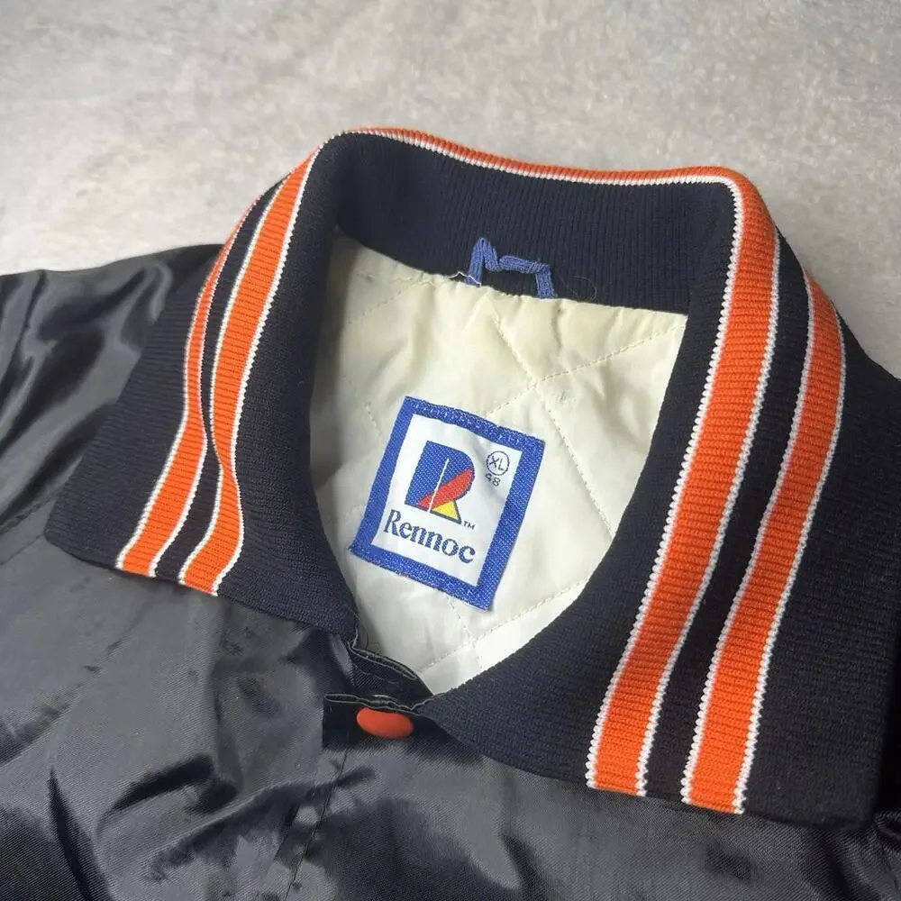 Vintage Rennoc USA Made Nylon Quilt Lined‎ Collared Jacket Men XL Spanish Club